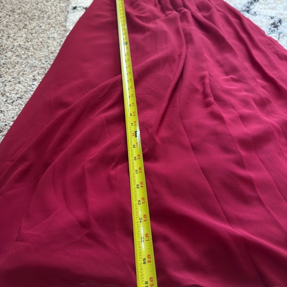 Bill Levkoff Red Chiffon Maxi Gown Bridesmaid Formal Evening Dress Size 10 - Picture 9 of 9